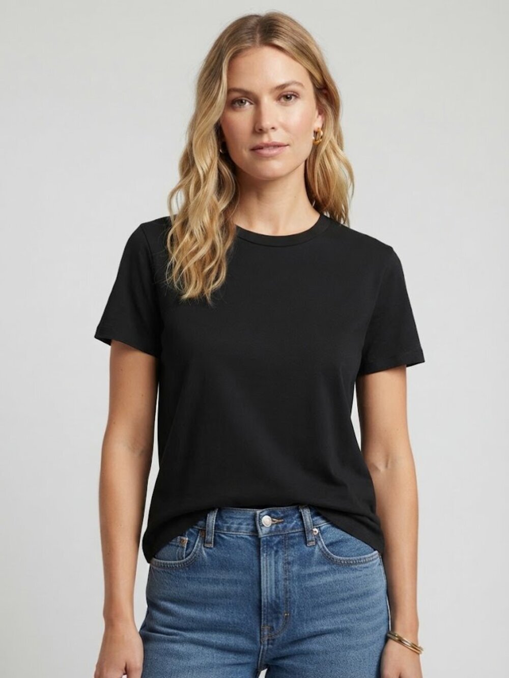 Madewell Perfect Crewneck Short Sleeve Tee Cotton Jersey Black Size XXS NWT